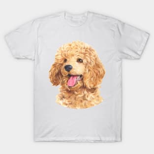 Apricot Toy Poodle Watercolor Art T-Shirt